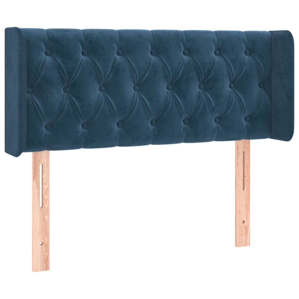 vidaXL Tăblie pat cu aripioare albastru închis 93x16x78/88 cm catifea