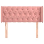 vidaXL Tăblie de pat cu aripioare roz 93x16x78/88 cm catifea
