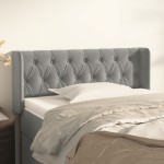 vidaXL Tăblie de pat cu aripioare gri deschis 103x16x78/88 cm catifea