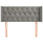 vidaXL Tăblie de pat cu aripioare gri deschis 103x16x78/88 cm catifea