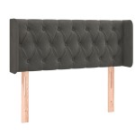 vidaXL Tăblie de pat cu aripioare gri închis 103x16x78/88 cm catifea