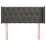 vidaXL Tăblie de pat cu aripioare gri închis 103x16x78/88 cm catifea