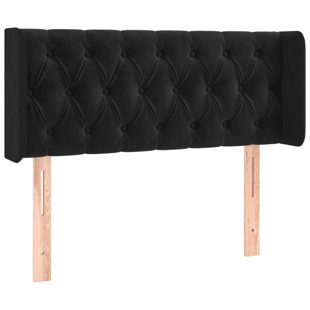 vidaXL Tăblie de pat cu aripioare negru 103x16x78/88 cm catifea