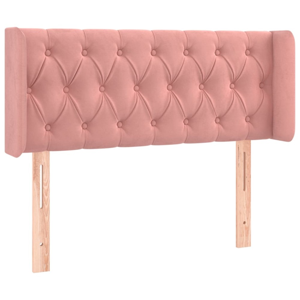 vidaXL Tăblie de pat cu aripioare roz 103x16x78/88 cm catifea