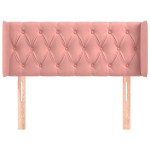 vidaXL Tăblie de pat cu aripioare roz 103x16x78/88 cm catifea
