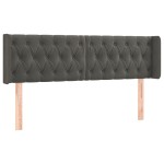 vidaXL Tăblie de pat cu aripioare gri închis 147x16x78/88 cm catifea