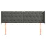 vidaXL Tăblie de pat cu aripioare gri închis 147x16x78/88 cm catifea
