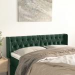 vidaXL Tăblie de pat cu aripioare verde închis 147x16x78/88 cm catifea