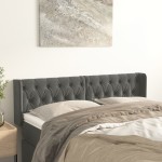 vidaXL Tăblie de pat cu aripioare gri închis 163x16x78/88 cm catifea vidaXL Tăblie de pat cu aripioare gri închis 163x16x78/88 cm catifea