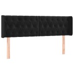 vidaXL Tăblie de pat cu aripioare negru 163x16x78/88 cm catifea