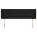 vidaXL Tăblie de pat cu aripioare negru 163x16x78/88 cm catifea