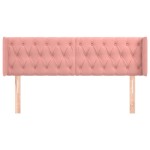 vidaXL Tăblie de pat cu aripioare roz 163x16x78/88 cm catifea
