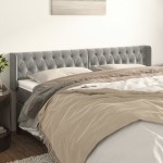 vidaXL Tăblie de pat cu aripioare gri deschis 183x16x78/88 cm catifea