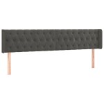 vidaXL Tăblie de pat cu aripioare gri închis 183x16x78/88 cm catifea vidaXL Tăblie de pat cu aripioare gri închis 183x16x78/88 cm catifea