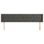 vidaXL Tăblie de pat cu aripioare gri închis 183x16x78/88 cm catifea vidaXL Tăblie de pat cu aripioare gri închis 183x16x78/88 cm catifea