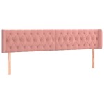 vidaXL Tăblie de pat cu aripioare roz 183x16x78/88 cm catifea