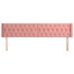 vidaXL Tăblie de pat cu aripioare roz 183x16x78/88 cm catifea