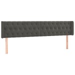 vidaXL Tăblie de pat cu aripioare gri închis 203x16x78/88 cm catifea