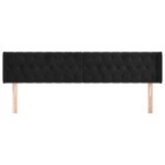 vidaXL Tăblie de pat cu aripioare negru 203x16x78/88 cm catifea