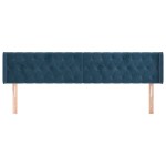 vidaXL Tăblie pat cu aripioare albastru închis 203x16x78/88 cm catifea