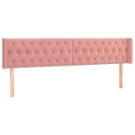 vidaXL Tăblie de pat cu aripioare roz 203x16x78/88 cm catifea