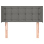 vidaXL Tăblie de pat cu aripioare gri închis 83x16x78/88 cm textil