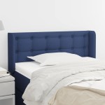 vidaXL Tăblie de pat cu aripioare albastru 83x16x78/88 cm textil vidaXL Tăblie de pat cu aripioare albastru 83x16x78/88 cm textil