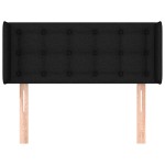 vidaXL Tăblie de pat cu aripioare negru 93x16x78/88 cm textil