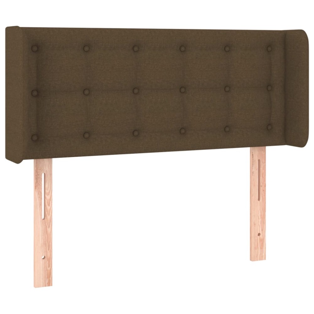 vidaXL Tăblie de pat cu aripioare maro închis 93x16x78/88 cm textil