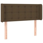 vidaXL Tăblie de pat cu aripioare maro închis 93x16x78/88 cm textil
