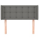 vidaXL Tăblie de pat cu aripioare gri închis 103x16x78/88 cm textil