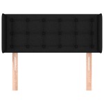 vidaXL Tăblie de pat cu aripioare negru 103x16x78/88 cm textil