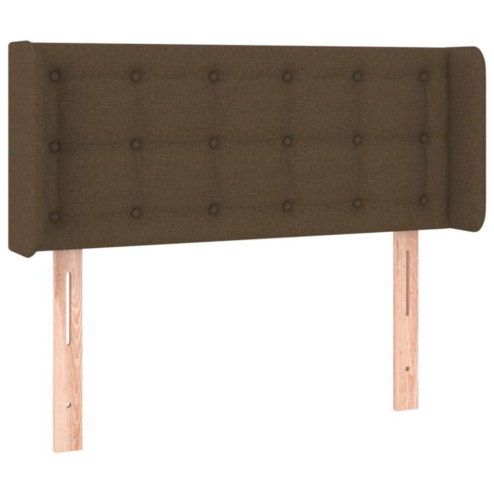 vidaXL Tăblie de pat cu aripioare maro închis 103x16x78/88 cm textil