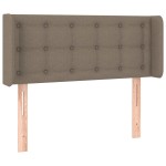 vidaXL Tăblie de pat cu aripioare gri taupe 103x16x78/88 cm textil