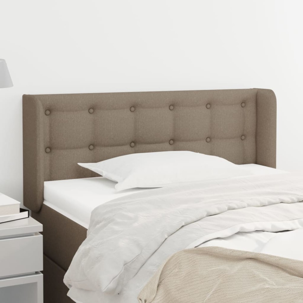 vidaXL Tăblie de pat cu aripioare gri taupe 103x16x78/88 cm textil