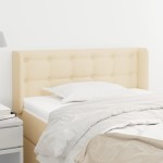 vidaXL Tăblie de pat cu aripioare crem 103x16x78/88 cm textil vidaXL Tăblie de pat cu aripioare crem 103x16x78/88 cm textil