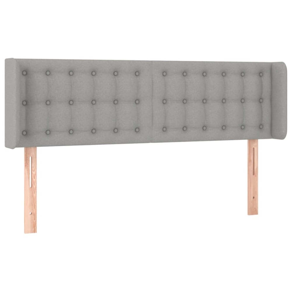 vidaXL Tăblie de pat cu aripioare gri deschis 147x16x78/88 cm textil
