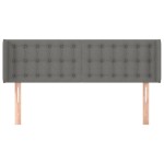 vidaXL Tăblie de pat cu aripioare gri închis 147x16x78/88 cm textil