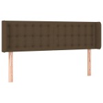 vidaXL Tăblie de pat cu aripioare maro închis 147x16x78/88 cm textil
