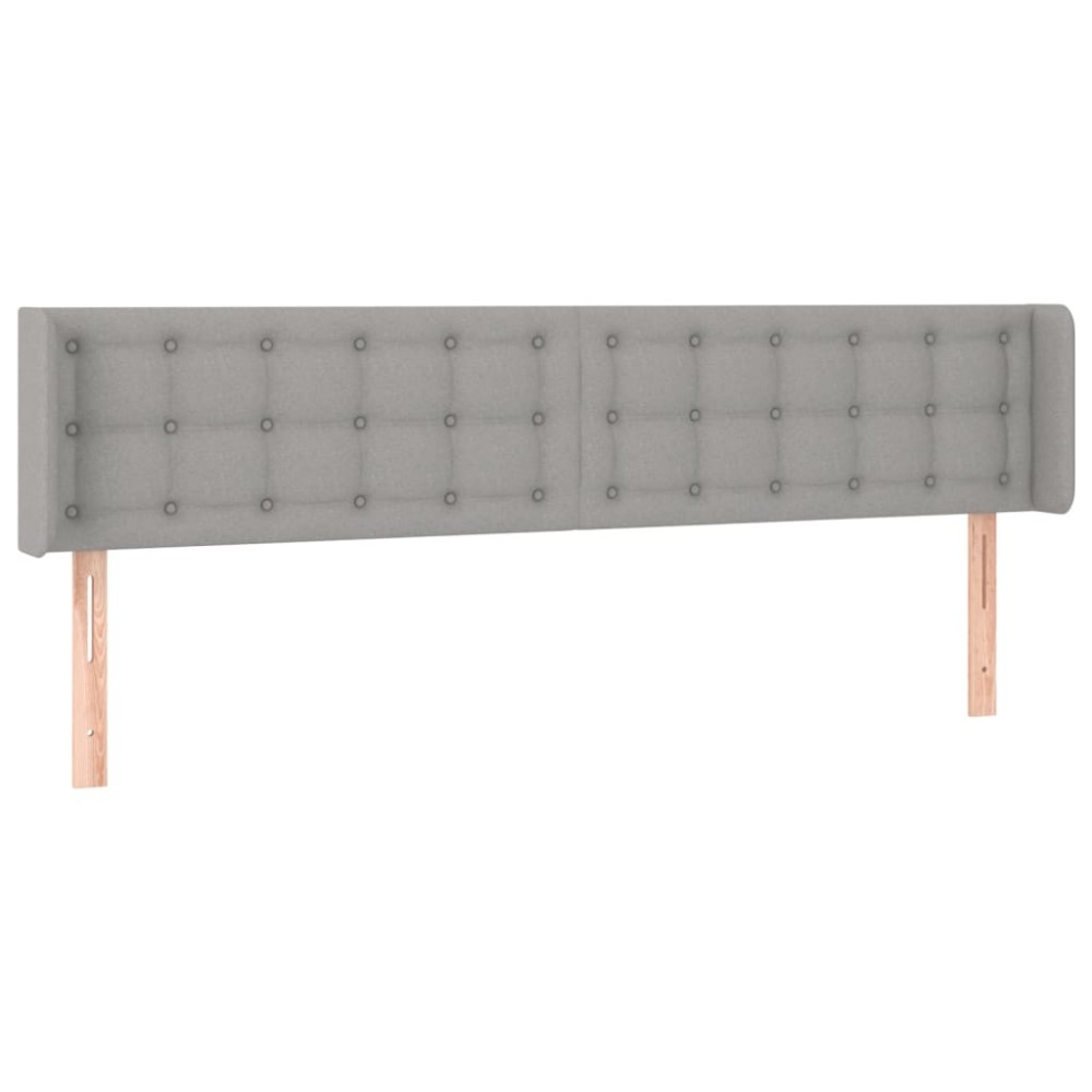 vidaXL Tăblie de pat cu aripioare gri deschis 163x16x78/88 cm textil