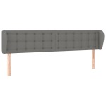 vidaXL Tăblie de pat cu aripioare gri închis 163x16x78/88 cm textil vidaXL Tăblie de pat cu aripioare gri închis 163x16x78/88 cm textil