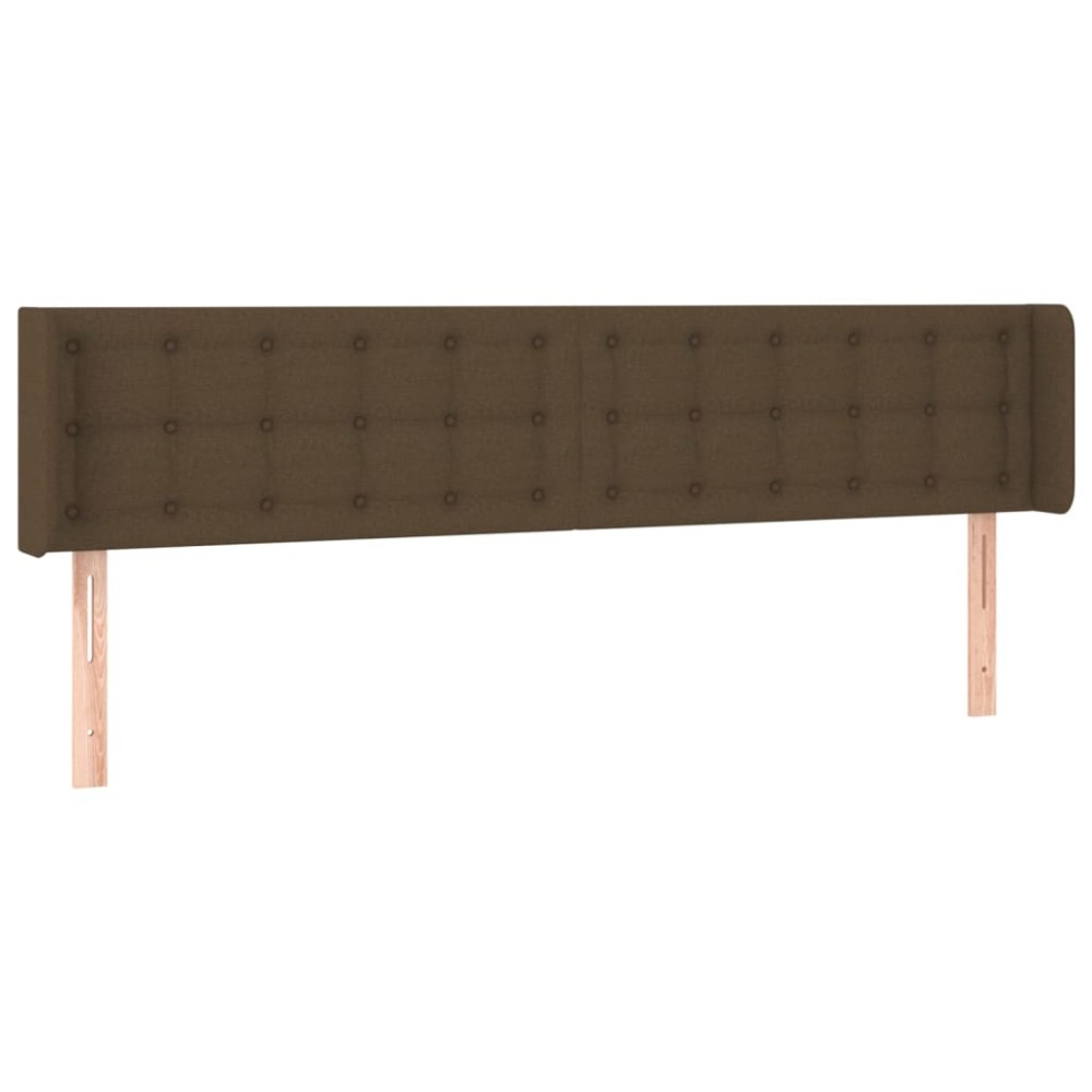 vidaXL Tăblie de pat cu aripioare maro închis 163x16x78/88 cm textil