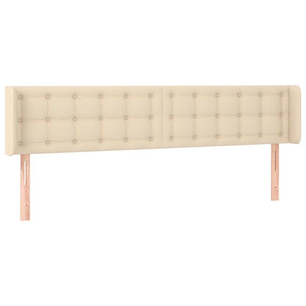 vidaXL Tăblie de pat cu aripioare crem 163x16x78/88 cm textil