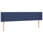 vidaXL Tăblie de pat cu aripioare albastru 163x16x78/88 cm textil vidaXL Tăblie de pat cu aripioare albastru 163x16x78/88 cm textil