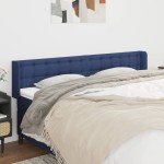 vidaXL Tăblie de pat cu aripioare albastru 163x16x78/88 cm textil vidaXL Tăblie de pat cu aripioare albastru 163x16x78/88 cm textil