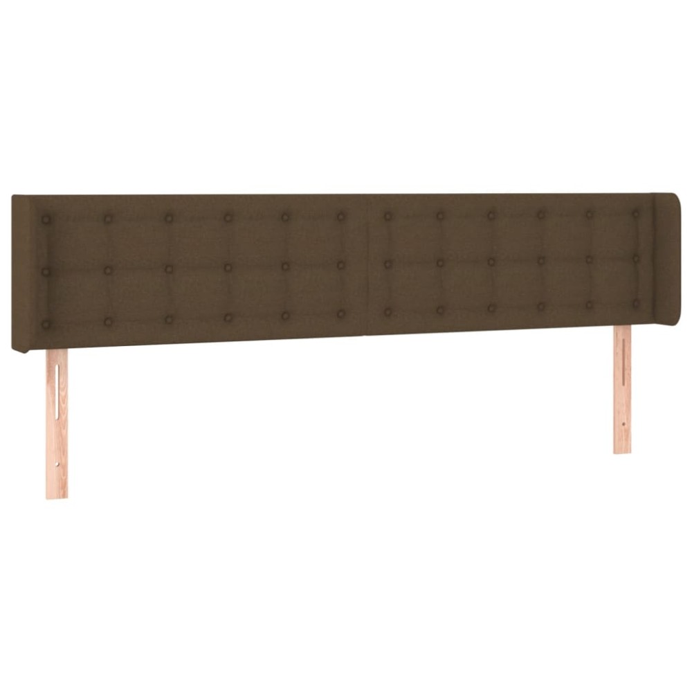 vidaXL Tăblie de pat cu aripioare maro închis183x16x78/88 cm textil