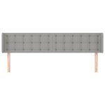 vidaXL Tăblie de pat cu aripioare gri deschis 203x16x78/88 cm textil