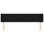 vidaXL Tăblie de pat cu aripioare negru 203x16x78/88 cm textil