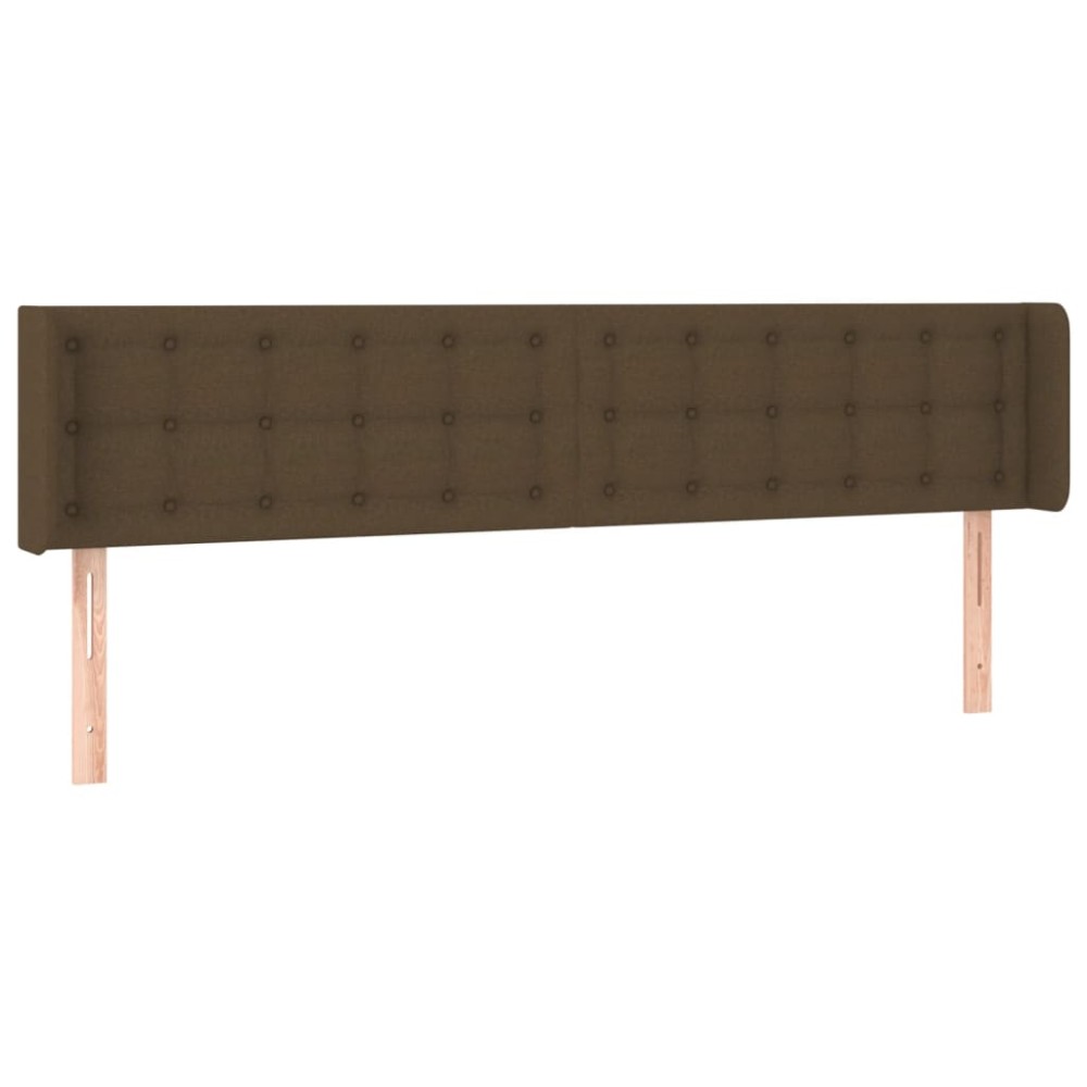 vidaXL Tăblie de pat cu aripioare maro închis 203x16x78/88 cm textil