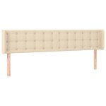 vidaXL Tăblie de pat cu aripioare, crem, 203x16x78/88 cm textil